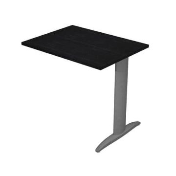 Allungo diretto con fianco metal a T 80x60xH.72 cm nero venato frassino Presto gamba antracite opaco 7016 - ALL-PRM-8-AF