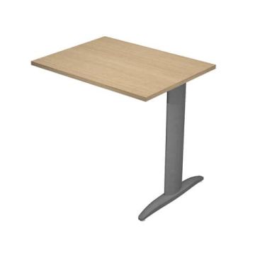 Allungo diretto con fianco metal a T 80x60xH.72 cm rovere Presto gamba antracite opaco 7016 - ALL-PRM-C-AF