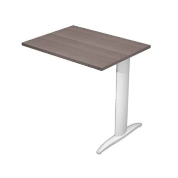 Allungo diretto con fianco metal a T 80x60xH.72 cm frassino toscano Presto gamba grigio alluminio 9006 - ALL-PRM-F-AA
