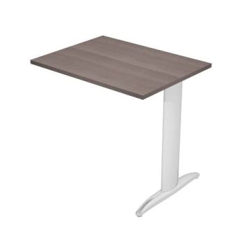 Allungo diretto con fianco metal a T 80x60xH.72 cm frassino toscano Presto gamba verniciata effetto cromato - ALL-PRM-F-AR