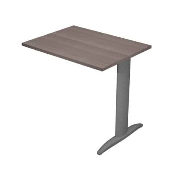 Allungo diretto con fianco metal a T 80x60xH.72 cm frassino toscano Presto gamba antracite opaco 7016 - ALL-PRM-F-AF