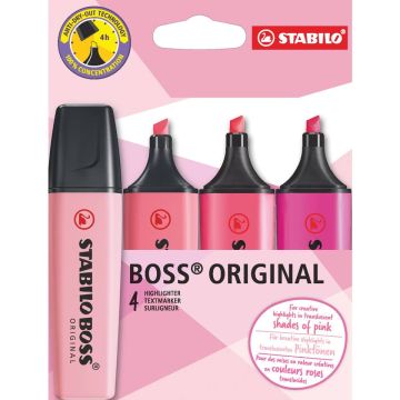 Evidenziatori Stabilo Boss Original 2-5 mm Shades of Pink - 4 tonalita' di rosa D70/4-6-1