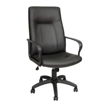 Poltrona direzionale girevole Unisit Eridanus ERP Eco Smart schienale alto - rivestimento pelle nero - ERP/PN