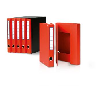 Gruppo di sei cartelle ad alette Euro-cart - formato 26x34 colore rosso XSL06RO