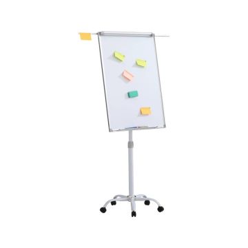 Lavagna magnetica cancellabile a secco con fogli mobili, cornice in alluminio e cavalletto Office Products 70x100 cm
