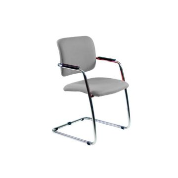 Sedia visitatore con slitta Unisit Lithium LTLT struttura cromata - rivest. fili di luce grigio impilabile LTLT/F14