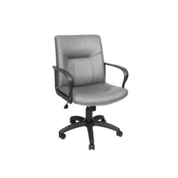 Poltrona direzionale girevole Unisit Eridanus ERD Eco Smart schienale basso - rivestimento pelle grigio - ERD/PT