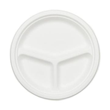 Piatto a 3 scomparti in bagassa sbiancata Ferrari Bio conf. 100 pz 260x25,7 mm - FBIO22