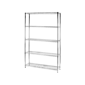 Scaffale cinque ripiani d'acciaio cromato Serena Group Archimede 120x35xH.200 cm - 5X351220