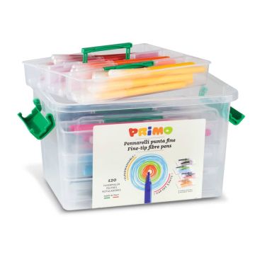 PRIMO - MOROCOLOR SCHOOLBOX 120 PENNARELLI PUNTA FINE LAVABILI PRIMO