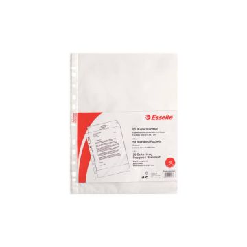 Buste a perforazione universale goffrate Esselte STANDARD PP antiriflesso trasparente A4 conf.50 - 395013300