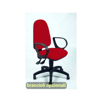 Sedia operativa girevole Unisit Team TMSY Eco smart - schiuma sagomata - rivestimento ignifugo rosso - TMSY/IR
