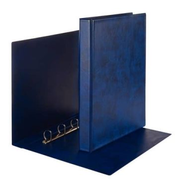 Raccoglitore Esselte E51 PRESTIGE a 4 anelli a D 30mm PVC stampato da 0,3 mm blu 22x30 cm dorso 5 cm - 390551050