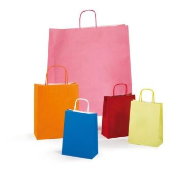 Borsa Allegra su carta kraft bianca colori light assortiti conf. 25 pz Rex-Sadoch 16x8x21 cm - SDF16LIT