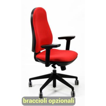 Sedia operativa girevole Unisit Ariel AIER Eco smart rivestimento ignifugo - rosso - AIER/IR