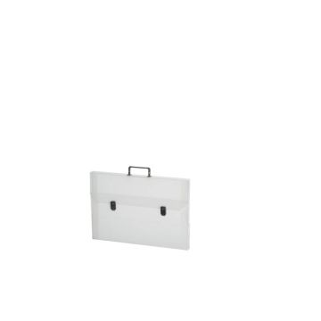 Valigetta portadisegni DISPACO a due chiusure polionda cannettato bianco trasparente 52x73 cm dorso 4 cm - ECO3T