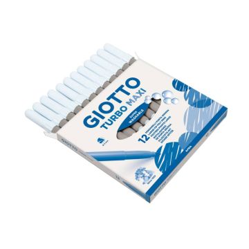 Pennarello GIOTTO Turbo Maxi punta grossa in fibra 5 mm grigio cenere Conf. 12 pezzi - 456025