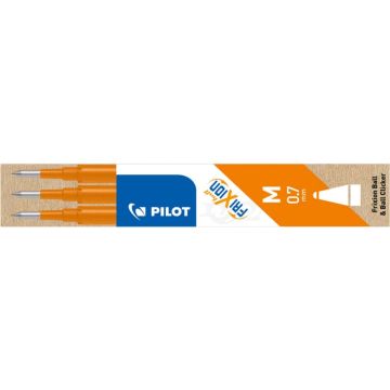 Refill penne a sfera Pilot Frixion Ball e Clicker 0,7 mm arancio Set 3 pezzi - 006647