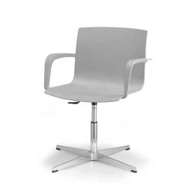 Sedia visitatore girevole su piedini fissi Unisit Melissa MEGP scocca in PPL grigio - braccioli strutturali - MEGP/GR