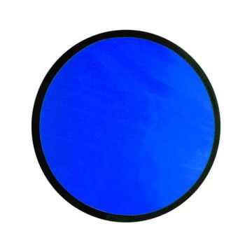 frisbee pieghevole in poliestere con pouch colorata coordinata - ø 25 cm - blu-silver 5007785