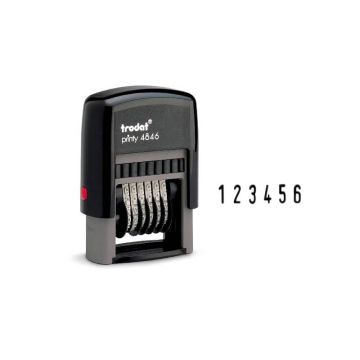 Numeratore autoinchiostrante a 6 bande TRODAT PRINTY ECO 4846 in plastica nero 73997