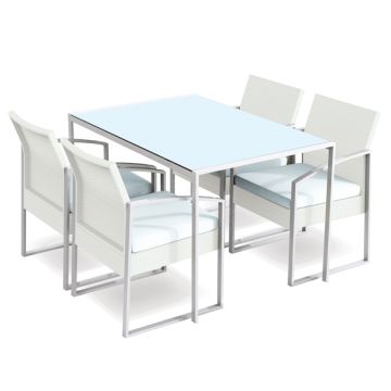 Set pranzo Bilbao - bianco/grigio - Garden Friend - set 5 elementi