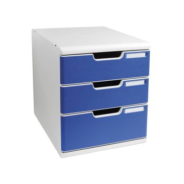 Cassettiera Exacompta MODULO A4 3 cassetti Classic PS grigio/blu 325003D