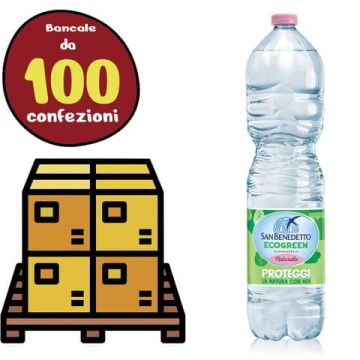 Bancale 100 confezioni da 6 bottiglie da 1,5 L di Acqua Minerale Naturale San Benedetto (600 bottiglie)