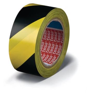 Nastro per segnalazioni in PVC tesa Tesaflex 60760 rivestito gomma resina 50mmX33m giallo-nero - 60760-00087-15