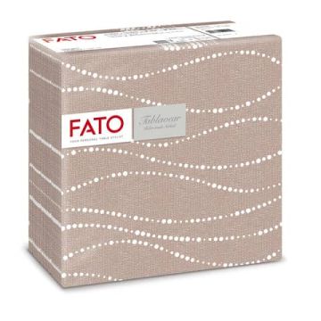 Tovaglioli piegati 1 velo Fato Tablewear 40x40 cm pura cellulosa decoro Perle nocciola - conf. 50 pezzi - 88446700