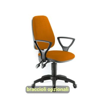 Sedia operativa girevole Unisit Leda LDAY Eco smart - schienale alto - rivestimento Eco arancione - LDAY/EA