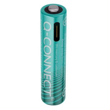 Batterie ricaricabili Q-Connect AAA con cavo USB-C - conf. 4 pz 750 mAh - 1,5V KF14130