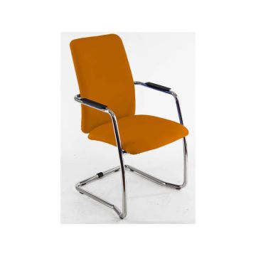 Sedia visitatore con slitta Unisit Lithium LTLTA schienale alto - rivest. Eco arancione - LTLTA/EA