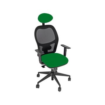 Sedia operativa girevole Unisit Hubble HUHUPG con poggiatesta - rivestimento Eco verde con braccioli HUHUPG/BR/EV