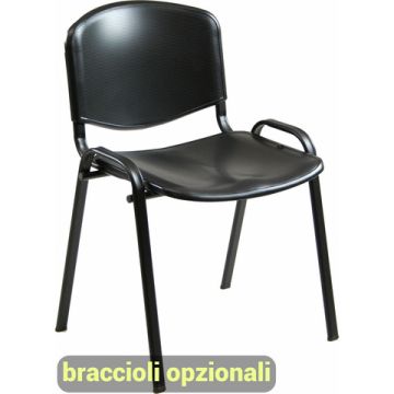 Sedia visitatore a 4 gambe Unisit Dado struttura nera - conf. 2 pz PPL nero D5PS/2/NE_new