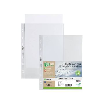 Buste in PP buccia Sei Rota Gea 100 trasparente - 21x29,7 cm - medio spessore - confezione 50 pezzi - 702112