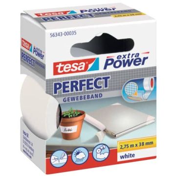 Nastro adesivo in tela tesa extra Power Perfect 38 mm x 2,75 m bianco 56343-00035-03
