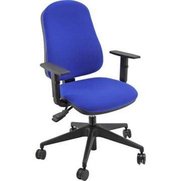 Sedia operativa girevole Unisit Simple SISY Eco Smart - rivestimento Eco blu - con braccioli - SISY/BR/EB