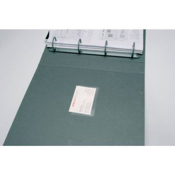 Tasche adesive portabiglietti Q-Connect ppl 60x95 mm trasparente apertura lato lungo conf. da 10 - KF27039