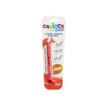 Penne a scatto cancellabili Carioca OOPS inchiostro termosensibile M 0,7 mm rosso 43042/03
