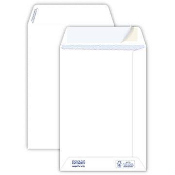 Buste a sacco con strip Pigna - bianco - 16x23 cm - 80 g/mq - strip - 0029463 (conf.500)