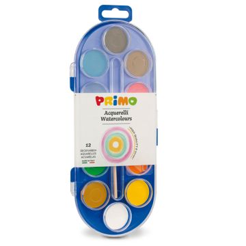 Acquerelli Primo diam. 30 mm in conf. da 12 colori assortiti - 112A12SG