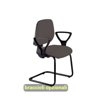 Sedia operativa visitatore Unisit Leda LDS Eco smart su slitta - rivestimento Eco - grigio scuro - LDS/ET