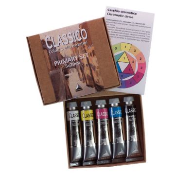 Colori a olio Maimeri Classico in tubetto 20 ml - conf. da 5 colori assortiti - M0398049