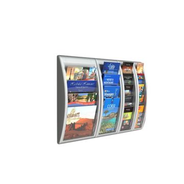 PAPERFLOW Espositore da parete 4 Tasche A4-orizzontali GrigioQuick Fit System