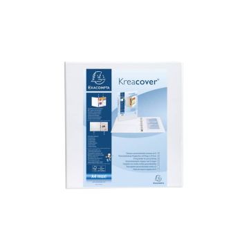 Raccoglitore personalizzabile Exacompta A4 maxi Kreacover bianco 4 anelli a D 60 mm - 51945E