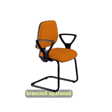 Sedia operativa visitatore Unisit Leda LDS Eco smart su slitta - rivestimento Eco - arancione - LDS/EA