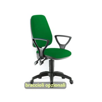 Sedia operativa girevole Unisit Leda LDAY Eco smart - schienale alto - rivestimento Eco verde - LDAY/EV