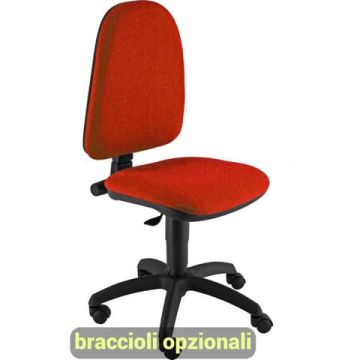 Sedia operativa girevole Unisit Jupiter JUSB/SB Eco smart - rivestimento Eco rosso - JUSB/SB/ER
