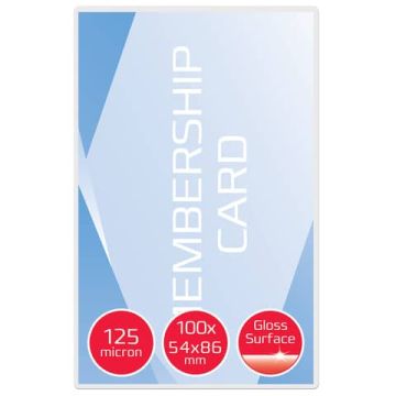Pouches per plastificatrici GBC 2x125 µm finitura lucida formato carta di credito 5,4x8,6 cm Conf. 100 pezzi - 3740300